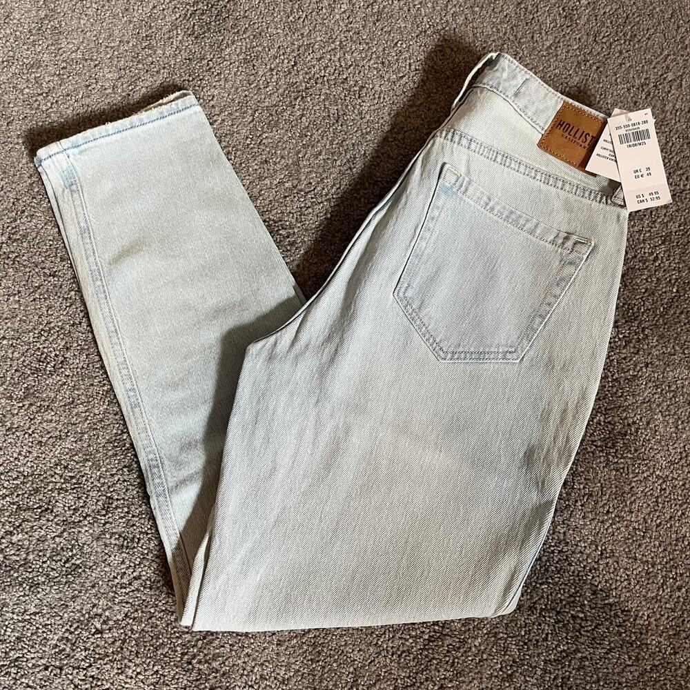 NWT Hollister Curvy Ultra High Rise Mom Jean Vtg Stretch Size 0R W25R Light Blue